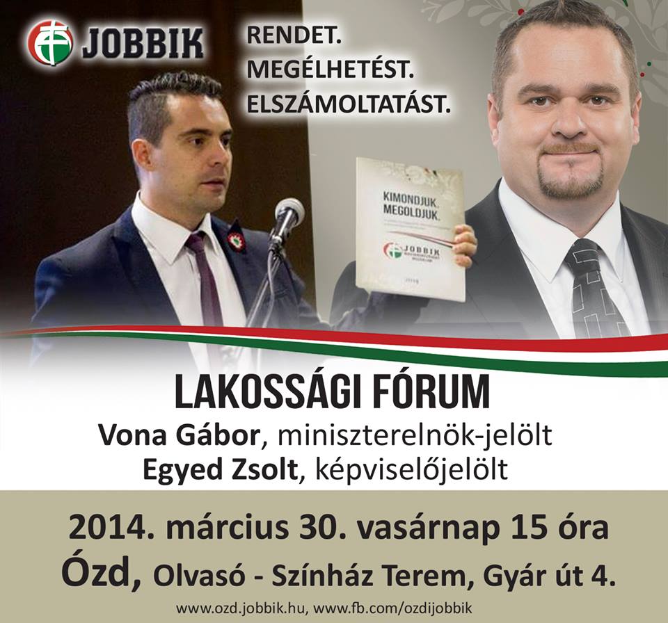 Vona Gábor lakossági fóruma Ózdon