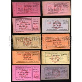 miskolc 1925 35 zsido hitkozseg elelmiszer jegyek 56 db orthodox jewish community food kosher meat voucher tickets all diffrent rr 0 2
