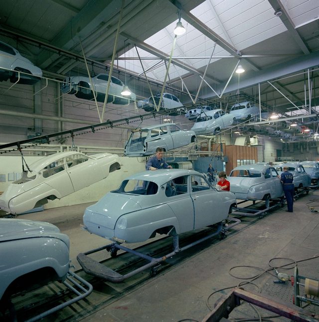 1963 saab factory in sweden