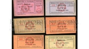 miskolc 1925 35 zsido hitkozseg elelmiszer jegyek 56 db orthodox jewish community food kosher meat voucher tickets all diffrent rr 0 2