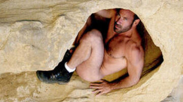 sexy nude male hiding in a sand cave gunther allen