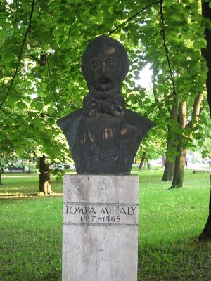 mihály tompa statue, miskolc, népkert