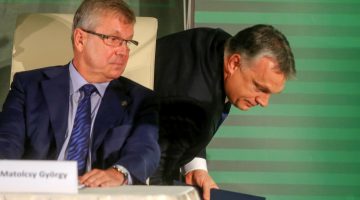hungarian pm viktor orban and governor of the hungarian national bank gyorgy matolcsy attend a business conference in budapest